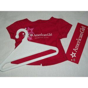 AG American Girl Place Kansas City Silver Foil Star Red Tee Dolls T-Shirt Hanger